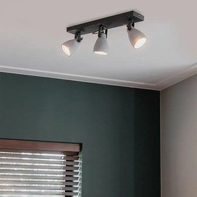 Projetores industriais cinzento cimento 3-luzes - Creto