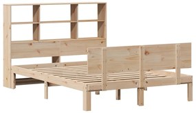 Cama com estante sem colchão 140x190 cm pinho maciço