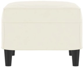 Apoio de pés 60x50x41 cm veludo cor creme