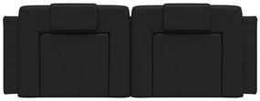Almofadão de cabeceira 140 cm couro artificial preto