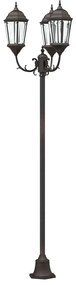 Poste de Luz de Jardim vidaXL 3-Lâmpadas E27 Bronze 220 cm Alumínio