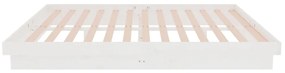 Estrutura de cama casal 135x190 cm madeira maciça branco