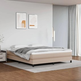 Estrutura de cama 160x200 cm couro artificial cappuccino