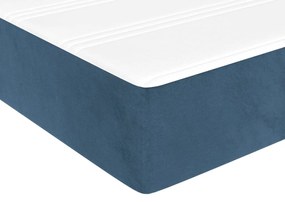 Cama com molas/colchão 100x200 cm veludo azul-escuro