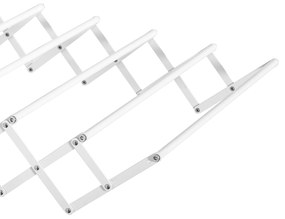 Estendal de Parede Extensível de 63,5cm de Metal com 5 Barras para Interior e Exterior Carga 10kg 63,5x60x20cm Branco