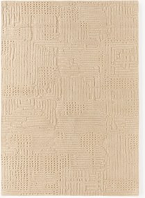 Tapete em lã artesanal com relevo Merima