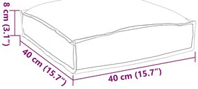 Cojines para Palets para Assento 6 pcs Padrão Folha 40x40x8 cm Tecido