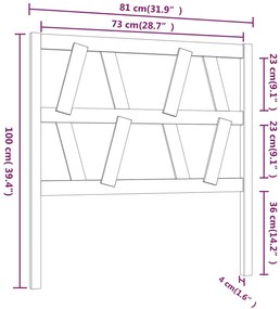 Cabeceira de cama 81x4x100 cm pinho maciço castanho mel