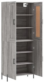 Armário alto 69,5x34x180 cm derivados de madeira sonoma cinza