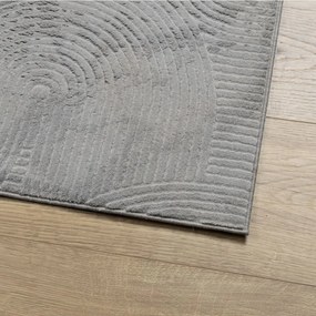 Tapete de pelo curto IZA visual escandinavo 200x280 cm cinzento