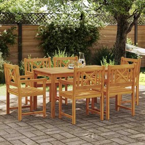 vidaXL Conjunto de Jantar para Jardim 7 pcs Castanho