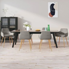 vidaXL Cadeiras de jantar 6 pcs veludo cinzento-claro