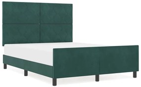 Estrutura de Cama vidaXL Verde Escuro 140x200 cm Veludo