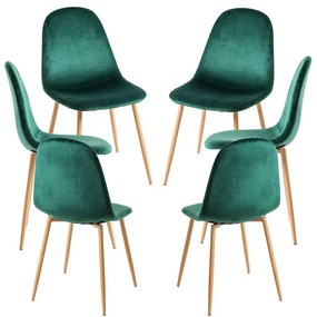 Pack 6 Cadeiras Teok Veludo - Verde escuro