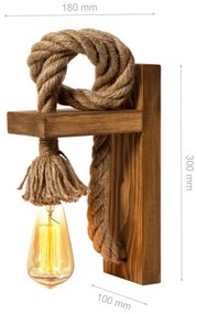 Aplique de Parede KN14 – Castanho e Dourado – 18 x 30 x 10 cm