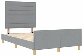 Estrutura de Cama de Tecido Cinza Claro 160x200 cm