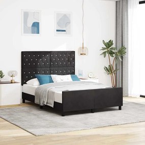 vidaXL Cama Box com cabeceira Preto 140 x 190 cm Veludo