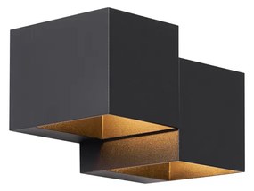 Candeeiro de Parede Moderno Preto 2 Luzes - Transfer Double