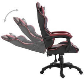 Cadeira de gaming couro artificial vermelho tinto