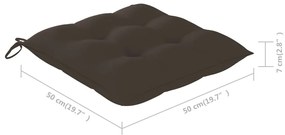 Cadeiras de jardim empiháveis c/ almofadões 4 pcs teca maciça