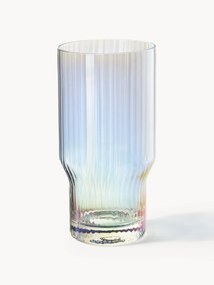 Mouth-Blown Highball Glasses Juno with a Shimmering Mother of Pearl Finish, Set of 4