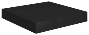 Prateleiras de parede suspensas 2 pcs 23x23,5x3,8cm MDF preto