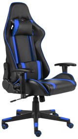 vidaXL Cadeira de gaming giratória PVC azul