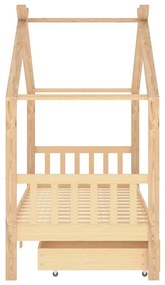 Estrutura de cama para criança c/ gavetas 90x200cm pinho maciço