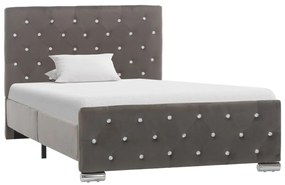 vidaXL Estrutura de cama 100x200 cm veludo cinzento