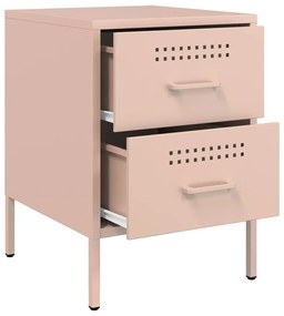 Mesas de cabeceira 2 pcs 36x39x50,5 cm aço rosa