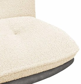 Cadeira de escritório giratória creme de lã encaracolado tecido