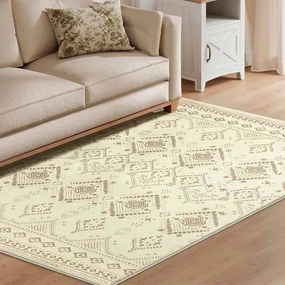 Tapete Boho 120 x 170 cm, felpudo, bege areia