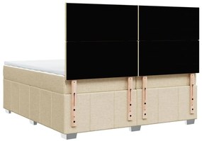 Cama com molas/colchão 200x200 cm tecido cor creme