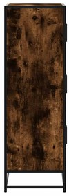 Armário alto 68x35x106,5 cm madeira e metal carvalho fumado
