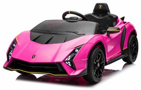 Carro elétrico para Crianças 12V 4x4 Lamborghini Invencible, Rodas Espuma EVA, Assento couro ecológico Rosa