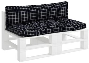Almofadões p/ paletes 2 pcs tecido oxford padrão xadrez preto