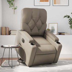 vidaXL Poltrona reclinável elevatória elétrica couro artif. cappuccino