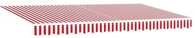 Toldo Retrátil Vermelho e Branco 400x200 cm 400 x 200 cm 4x2 m