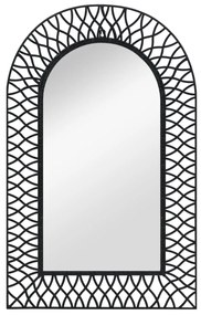 vidaXL Espelho de parede arqueado 50x80 cm preto