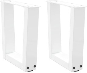 vidaXL Pés para mesa de centro em V, 2 peças, branco, 40x(30-31,3) cm, aço