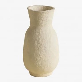Vaso Decorativo Feito À Mão Em Papel Maché Reynolds Crema - Sklum