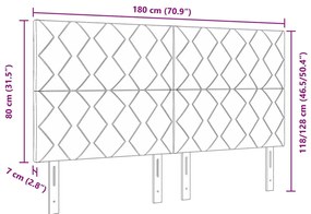 Cabeceira LED vidaXL Design Blocos em Diamante Cinza Claro 180 cm Teci