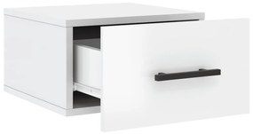 Mesas de cabeceira parede 2 pcs 35x35x20 cm branco brilhante
