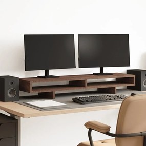 vidaXL Suporte monitor 100x27x15cm derivados madeira carvalho castanho