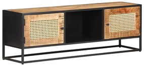 Móvel de TV 120x30x40cm mangueira áspera maciça e palha natural