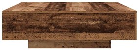 Mesa de Centro vidaXL com Luzes LED Madeira Antiga 100x100x31 cm