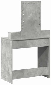 mesa de maquilhagem vidaXL com luzes LED cinza de betão 79x41x140 cm