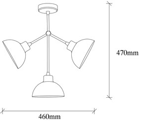 Candeeiro Chandelier Dram – Preto – 46 x 15 cm