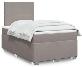 Cama boxspring c/ colchão 120x190cm tecido castanho-acinzentado