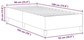 Estrutura de Cama vidaXL Azul 90x190 cm em Tecido Corduroy